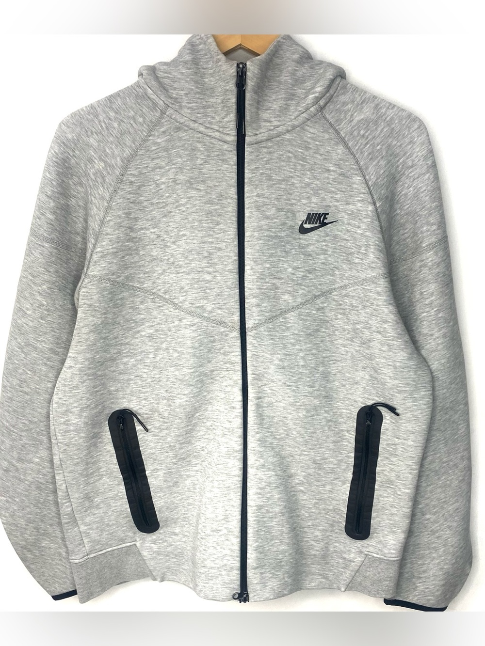 Nike Tech Fleece Windrunner Hoodie Jacket Full Zip Grey FB7921-063 Mens Large